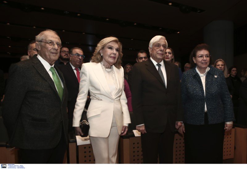 Από αριστερά: Δημήτρης Παντερμαλής, Μαριάννα Βαρδινογιάννη, Προκόπης Παυλόπουλος, Λίνα Μενδώνη