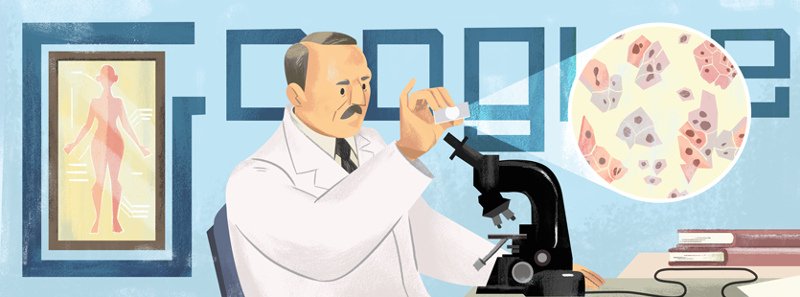 Το doodle της Google για τον Παπανικολάου