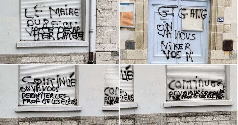 Απειλητικά γκράφιτι σε τοίχους σχολείων στη Γαλλία