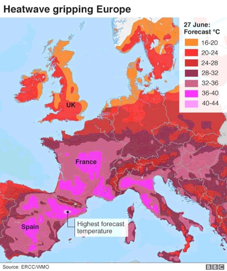 Ρεκόρ υψηλών θερμοκρασιών σπάνε σε πολλές χώρες της Ευρώπης