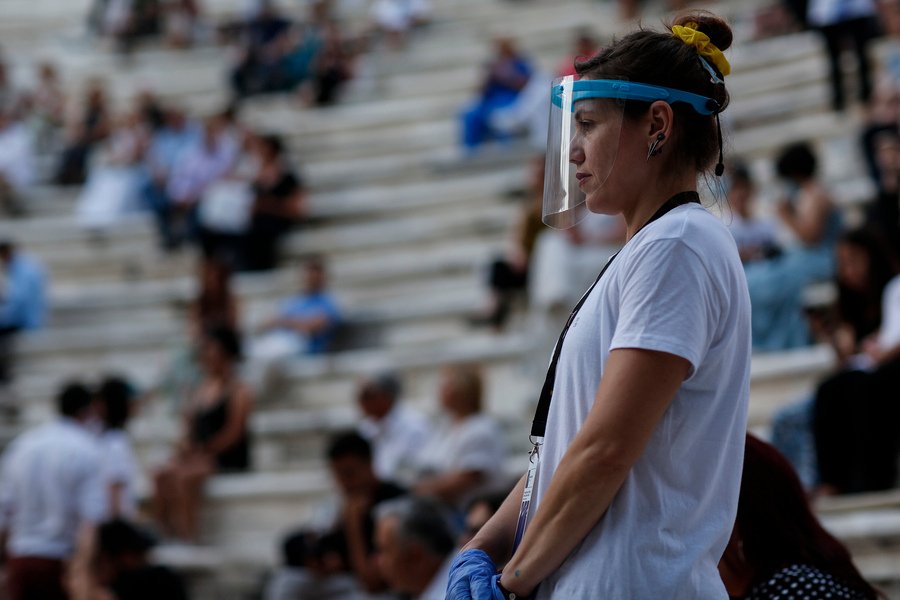 Εικόνα από τον τρόπο λειτουργίας του Ηρωδείου φέτος λόγω πανδημίας / ΑΠΕ