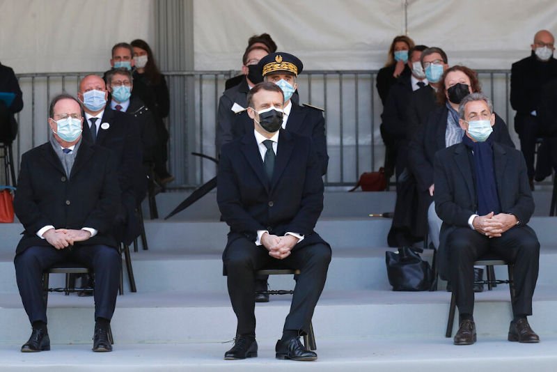 Τρεις διατελέσαντες πρόεδροι της Γαλλίας στην τελετή μνήμης για τα θύματα της τρομοκρατίας/ Φωτογραφία: AP Photos