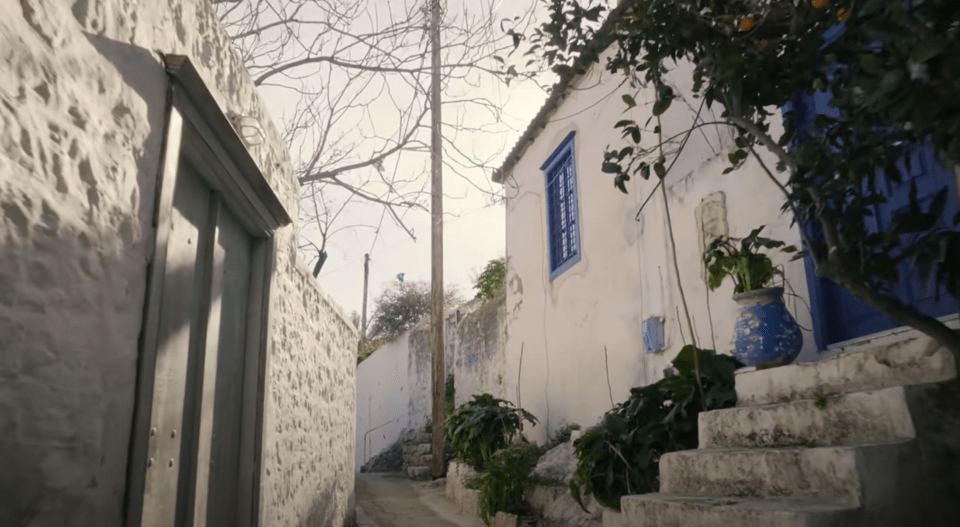 Στιγμιότυπο από το βίντεο κλιπ ωδή στην Ελλάδα, την Υδρα, τον Κοέν.