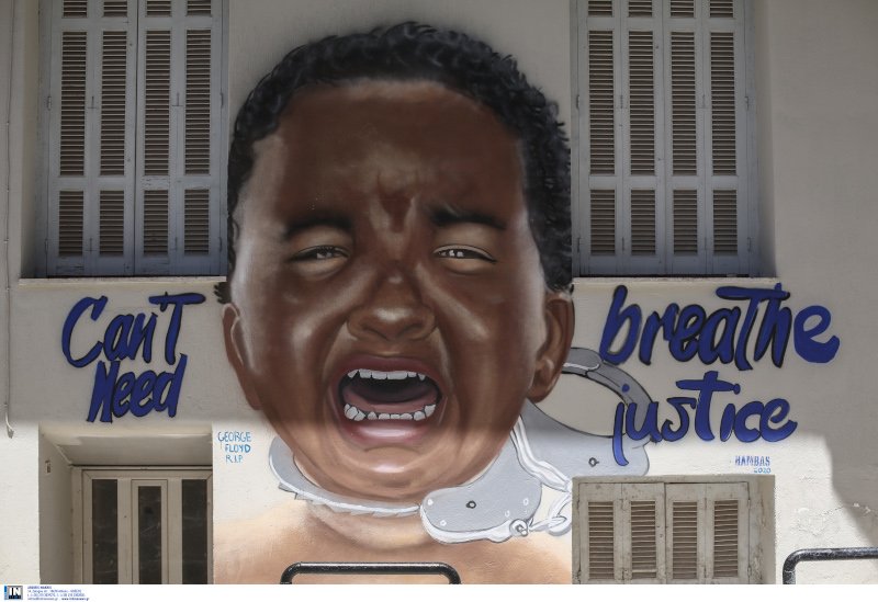 Το I Can't Breathe γκράφιτι στο κέντρο της ΑΘήνας / Φωτογραφία: INTIME NEWS