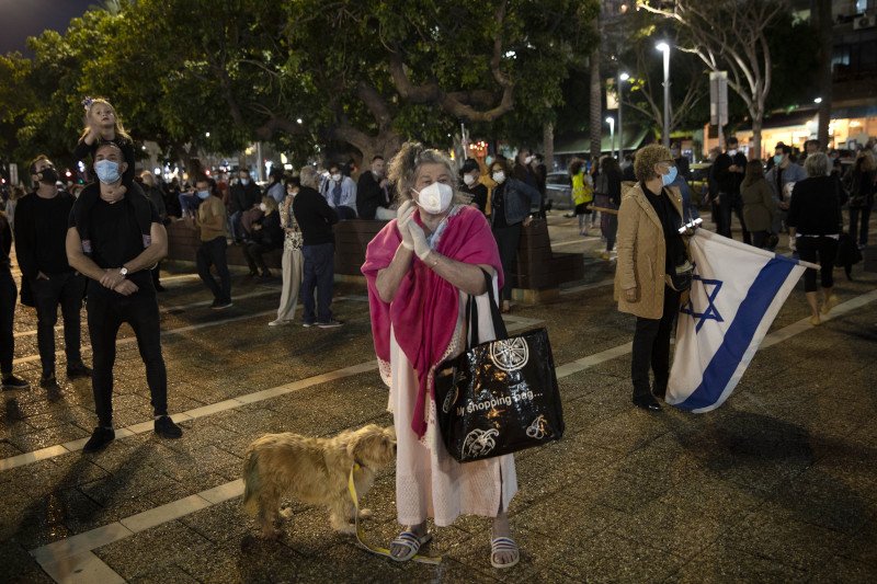 Μαζική ήταν η συμμετοχή στη διαδήλωση / Φωτογραφία: ΑΡ