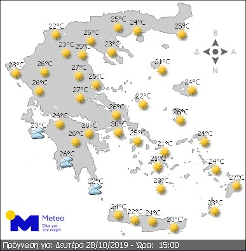 Ο καιρός της 28ης Οκτωβρίου