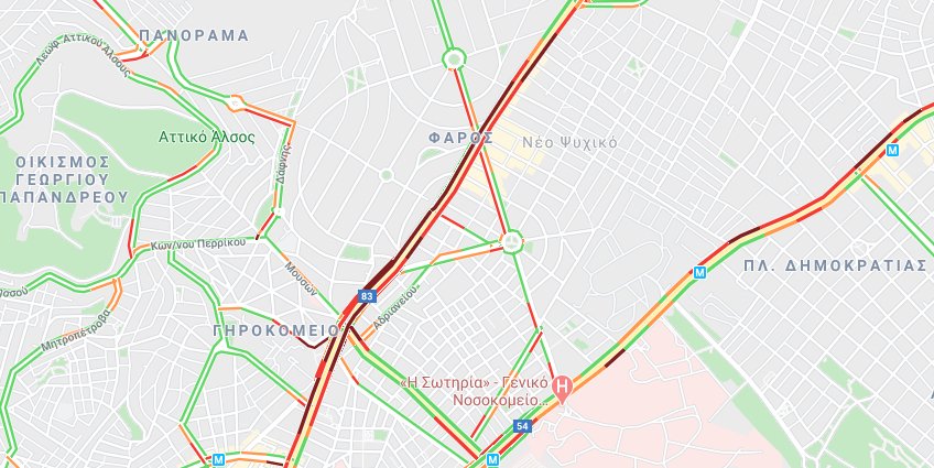 Δείτε live στον χάρτη της Google την κίνηση στους δρόμους
