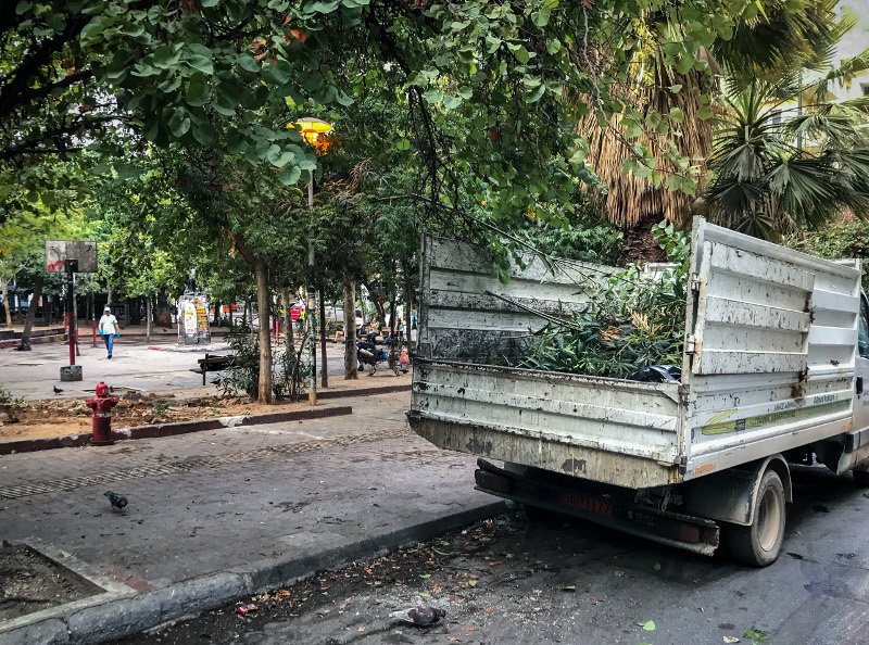 Το φορτηγάκι του δήμου Αθηναίων