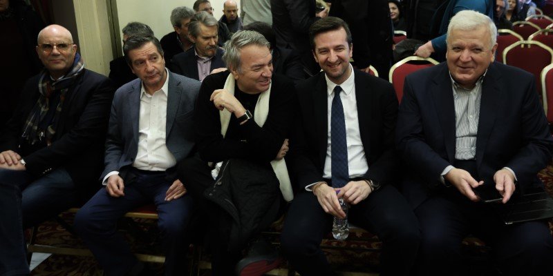 Οι Γ. Καμίνης, Ν. Μπίστης, Π. Βλάχος και Χρ. Πρωτόπαπας στην εκδήλωση για την ανανεωτική αριστερά