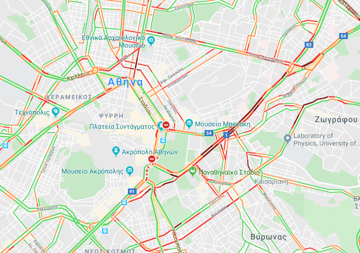 Πατήστε εδώ για να δείτε που εντοπίζονται προβλήματα στην κυκλοφορία