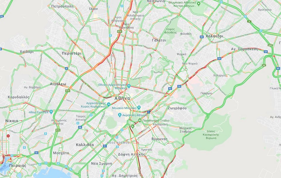 Δείτε εδώ live την κίνηση στους δρόμους