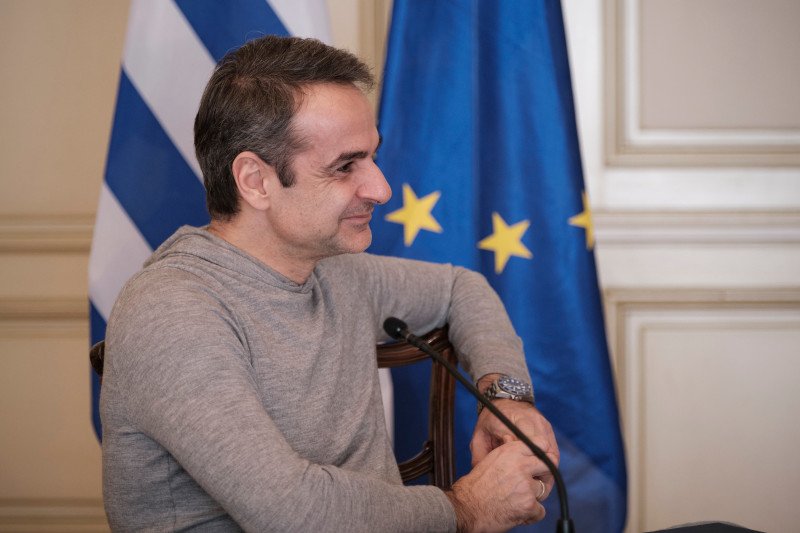 Από την τηλεδιάσκεψη του Κυριάκου Μητσοτάκη με τον Νίκο Χαρδαλιά/ Φωτογραφία: ΓτΠ ΠΑΠΑΜΗΤΣΟΣ ΔΗΜΗΤΡΗΣ