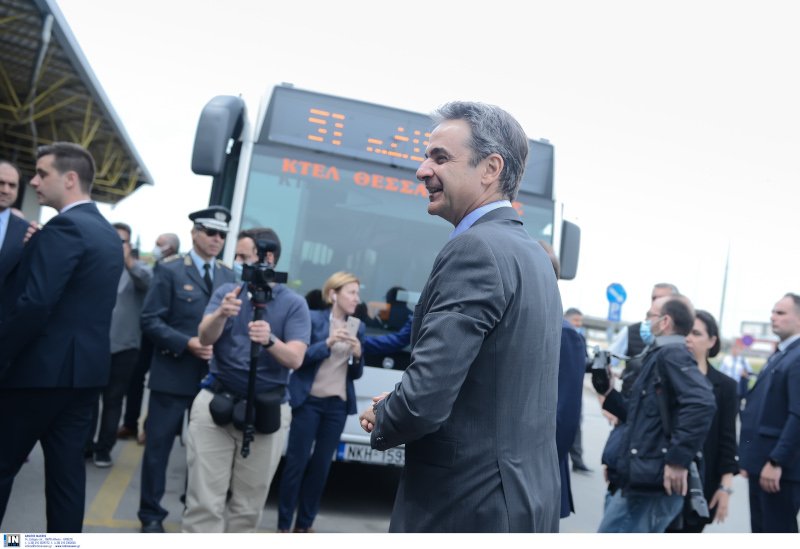 Κυριάκος Μητσοτάκης λεωφορείο