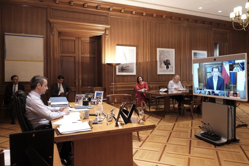 Τηλεδιάσκεψη Μητσοτάκη με ηγέτες ομάδας χωρών που διαχειρίστηκαν το πρώτο κύμα της πανδημίας του κορωνοϊού με επιτυχία.
