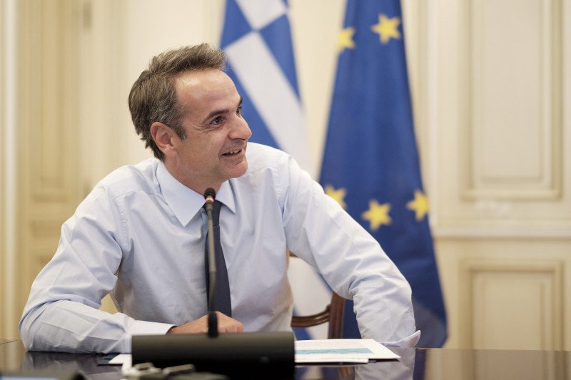 Κυριάκος Μητσοτάκης τηλεδιάσκεψη παιδιά που μαθαίνουν ελληνικά