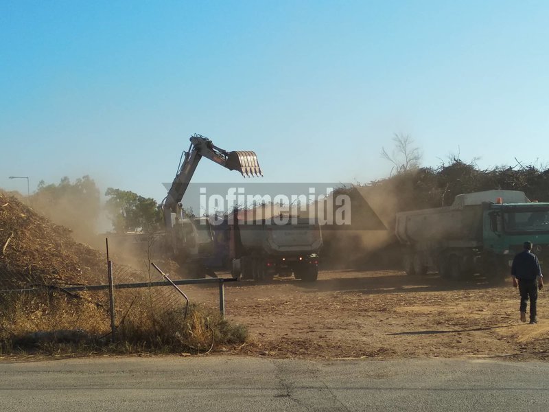 Απομακρύνονται τα καμμένα από τη Λεωφόρο Μαραθώνος