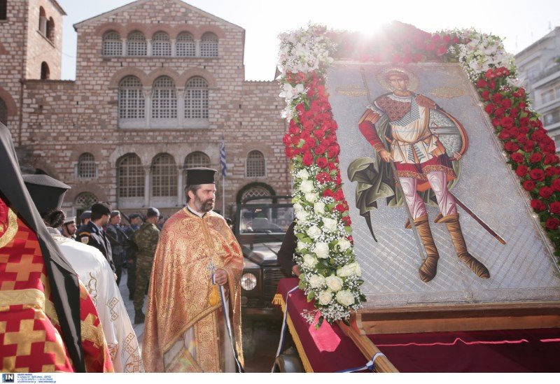 Η εικόνα του Αγίου Δημητρίου, πολιούχου της Θεσσαλονίκης