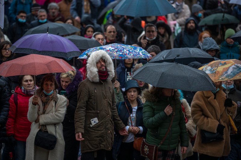 Πολλοί από τους διαδηλωτές δεν φόραγαν μάσκες