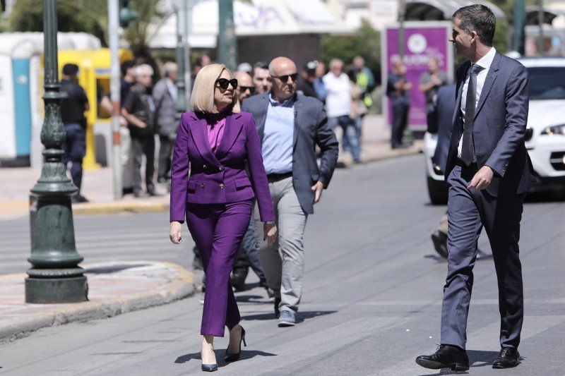 Φώφη Γεννηματά και ο Κ. Μπακογιάννης στην τελετή μνήμης της Marfin -Φωτογραφία: George Vitsaras / SOOC