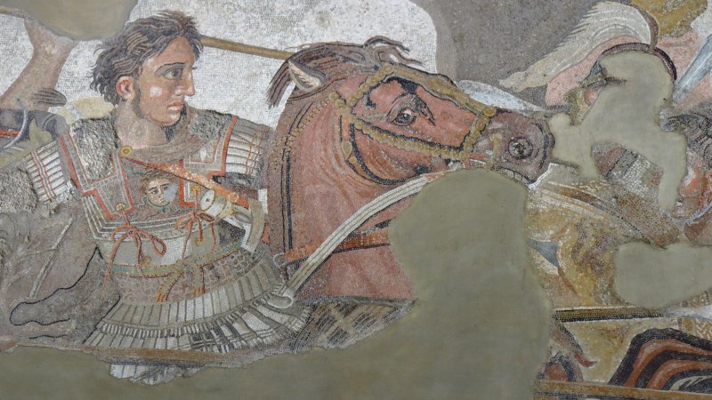 Το ψηφιδωτό του Μεγάλου Αλεξάνδρου που ανακαλύφθηκε σε αρχαιολογικές ανασκαφές στις 24 Οκτωβρίου 1831 στην έπαυλη του Φαύνου στην Πομπηία.
