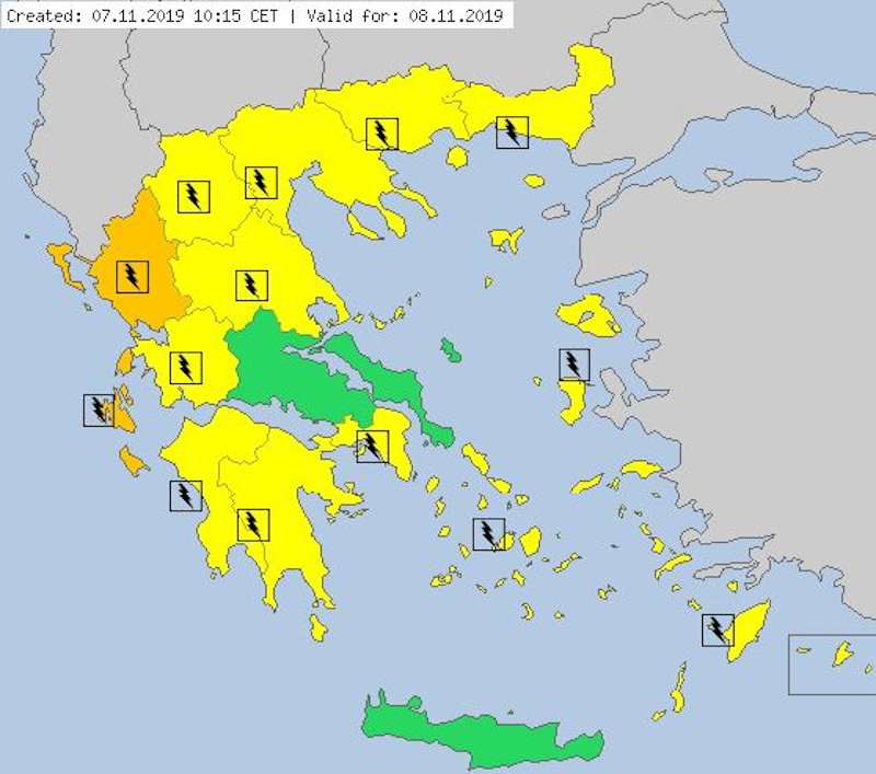 Ο καιρός αύριο - πίνακας/χάρτης
