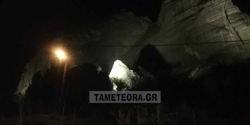 Αποκόλληση βράχου στα Μετέωρα