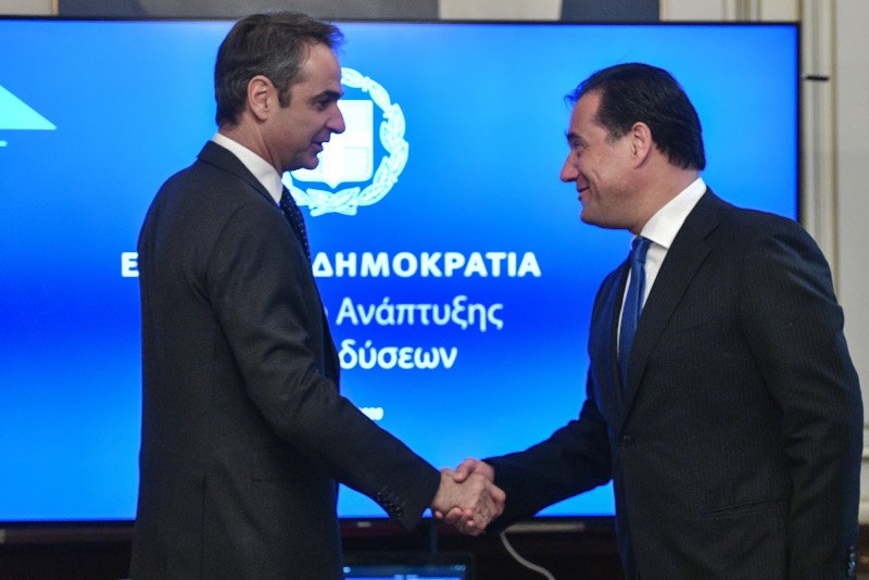 Ο Κυριάκος Μητσοτάκης με τον Αδωνι Γεωργιάδη