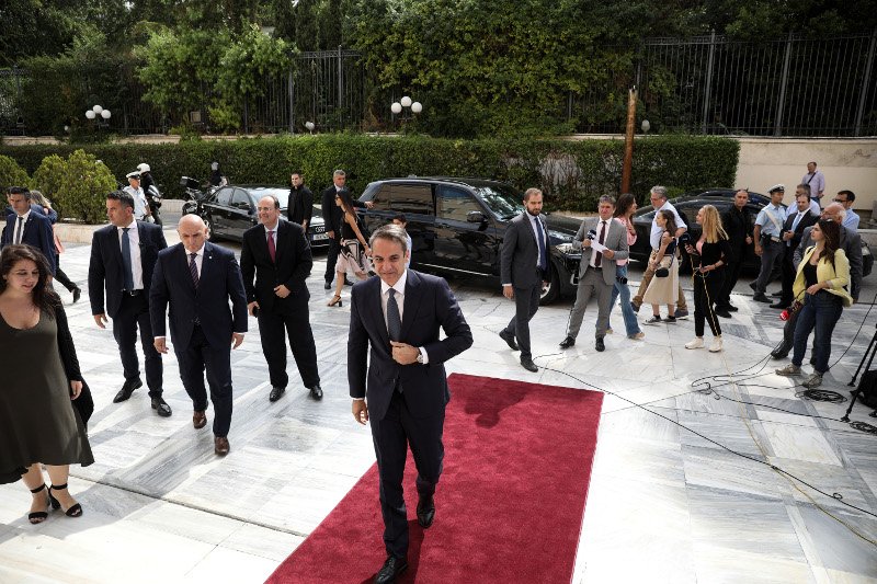Η άφιξη του πρωθυπουργού, Κυριάκου Μητσοτάκη