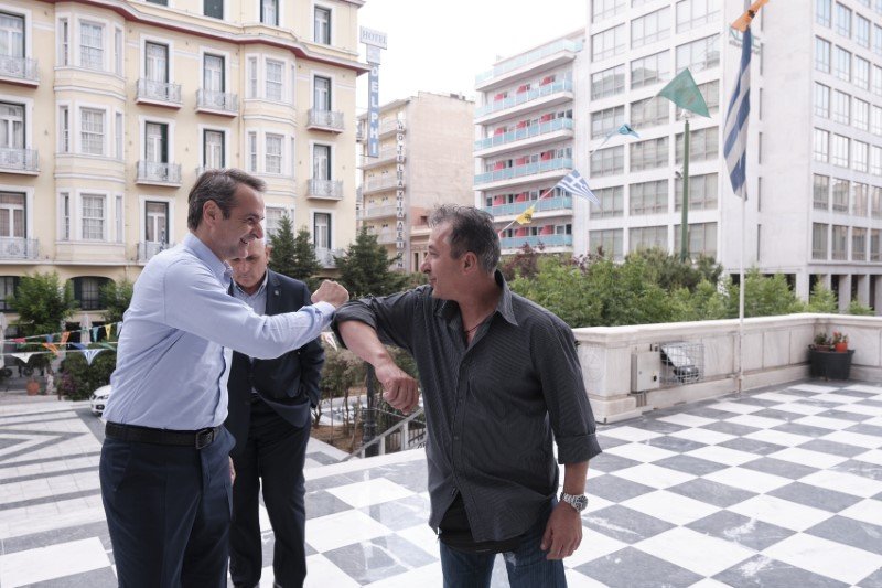 Ο Κυριάκος Μητσοτάκης είχε την ευκαιρία να παρακολουθήσει την πρώτη ανάγνωση του κειμένου της παράστασης «Πέρσες»