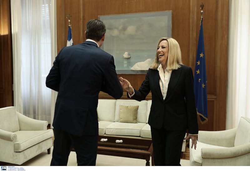 Η συνάντηση του Κυριάκου Μητσοτάκη με την Φώφη Γεννηματά