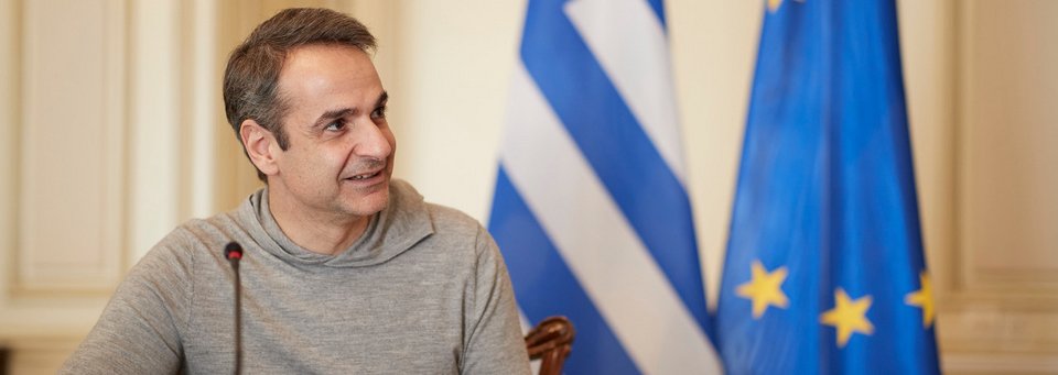 Από την τηλεδιάσκεψη του Κυριάκου Μητσοτάκη με τον Νίκο Χαρδαλιά/ Φωτογραφία: ΓτΠ ΠΑΠΑΜΗΤΣΟΣ ΔΗΜΗΤΡΗΣ