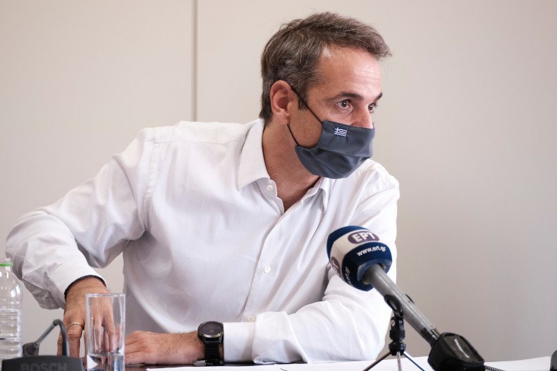 Ο Κ. Μητσοτάκης σε δηλώσεις του από την Καρδίτσα / Φωτογραφία: Γραφείο Τύπου Πρωθυπουργού