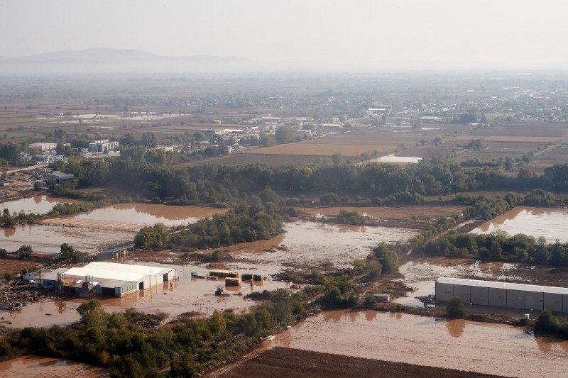 Πανοραμική άποψη από τις πλημμύρες / Φωτογραφία: Γραφείο Τύπου Πρωθυπουργού