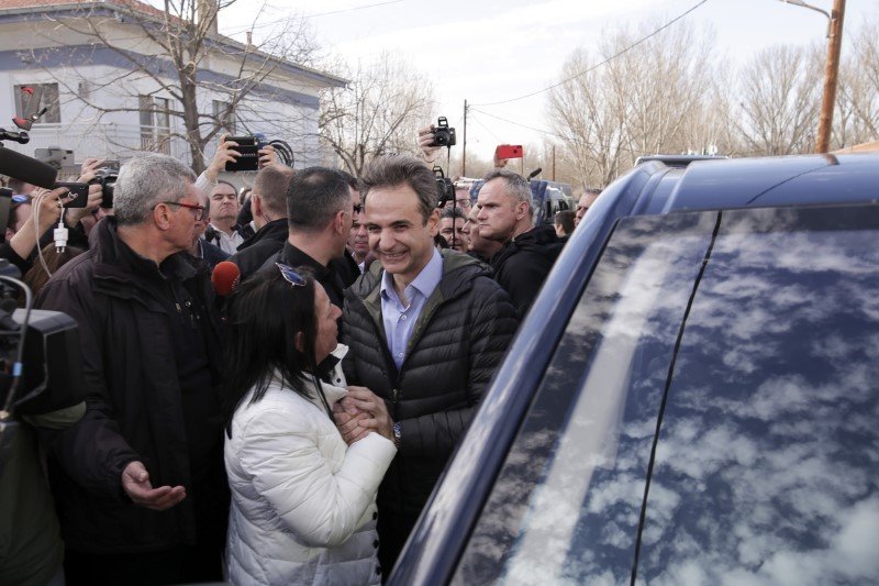 Ο Κυριάκος Μητσοτάκης έγινε δεκτός με ενθουσιασμό από κατοίκους του Εβρου