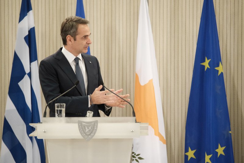 Ο Κ. Μητσοτάκης σε δηλώσεις του κατά τη διάρκεια επίσκεψης στην Κύπρο / Φωτογραφία: Γραφείο Πρωθυπουργού/Δημήτρης Παπαμήτσος