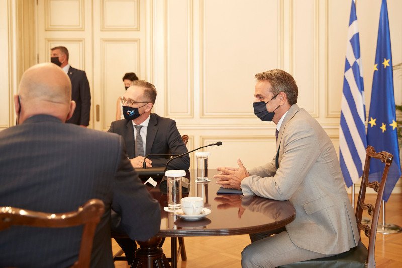 Ο Κυριάκος Μητσοτάκης σε συνάντηση με τον Χάικο Μάας στο Μέγαρο Μαξίμου / Φωτογραφία: Γραφείο Τύπου Πρωθυπουργού/ Δημήτρης Παπαμήτσος