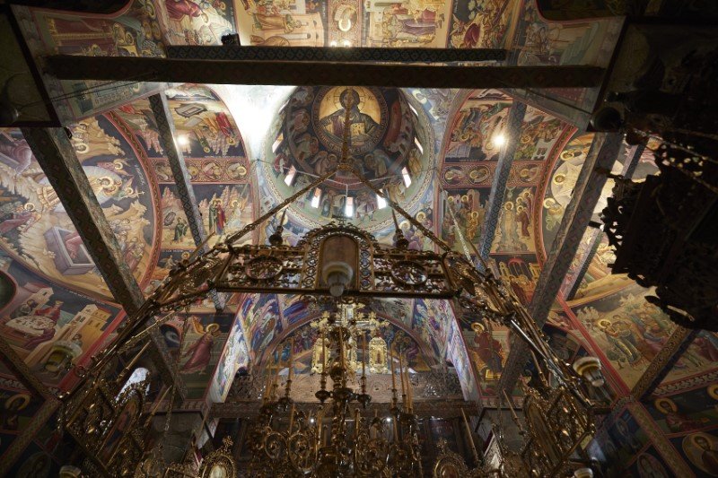 Το εσωτερικό του τρούλου εκκλησίας στα Μετέωρα/ Φωτογραφία: Γραφείο Τύπου Πρωθυπουργού /Δημήτρης Παπαμήτσος