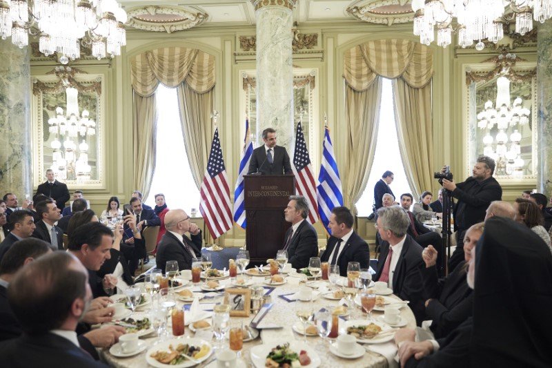 Ο Κυριάκος Μητσοτάκης μιλά σε ομογενείς στην Ουάσιγκτον
