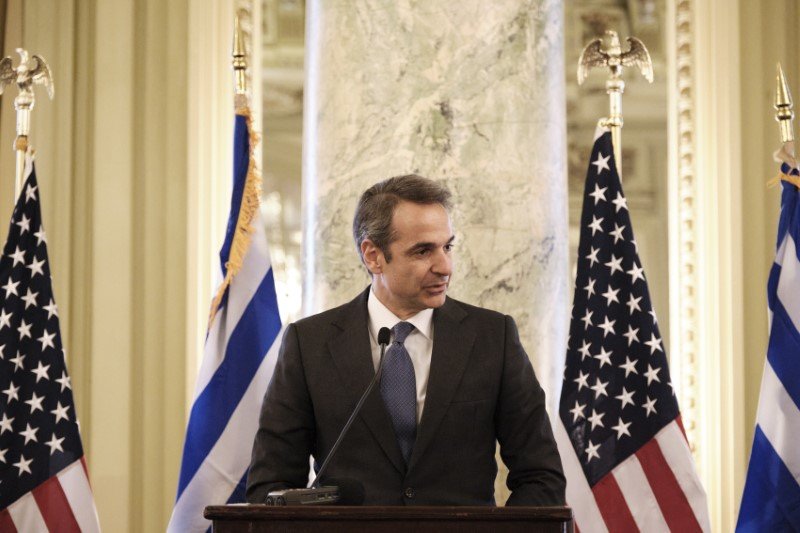 Ο Κυριάκος Μητσοτάκης μιλά σε ομογενείς στην Ουάσιγκτον -Φωτογραφία: Γρ. Τύπου πρωθυπουργού/Δημήτρης Παπαμήτσος