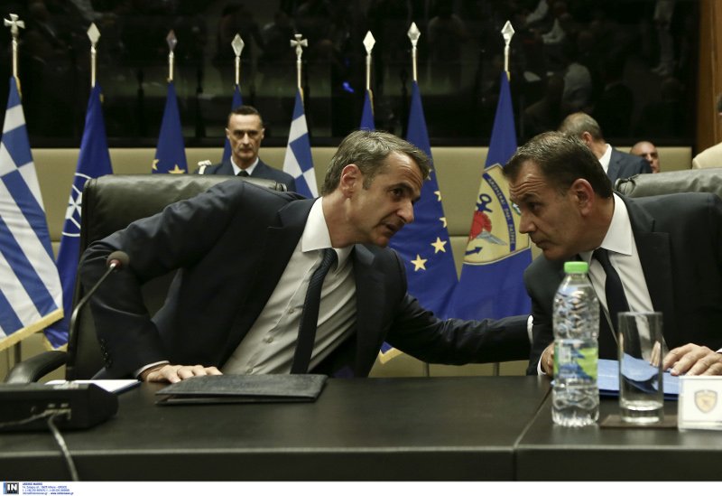 Σύσκεψη στο Υπουργείο Αμυνας υπο τον Κυριάκο Μητσοτάκη