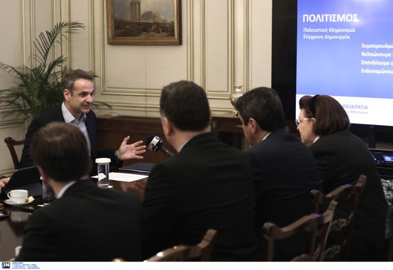 Ο Κυριάκος Μητσοτάκης με την ηγεσία του υπ. Πολιτισμού και Αθλητισμού -Φωτογραφία: Intimenews/ΛΙΑΚΟΣ ΓΙΑΝΝΗΣ