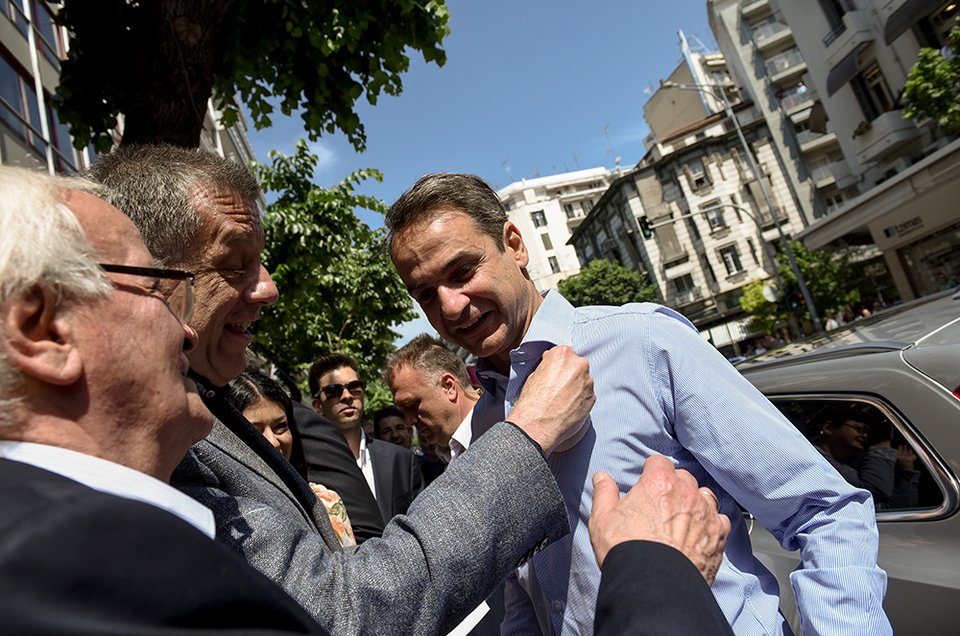 Ο Κυριάκος Μητσοτάκης στη Θεσσαλονίκη και το εκλογικό κέντρο του Νίκου Ταχιάου