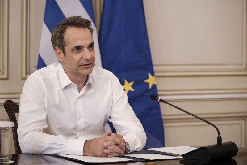 Ο Κυριάκος Μητσοτάκης στο Μέγαρο Μαξίμου