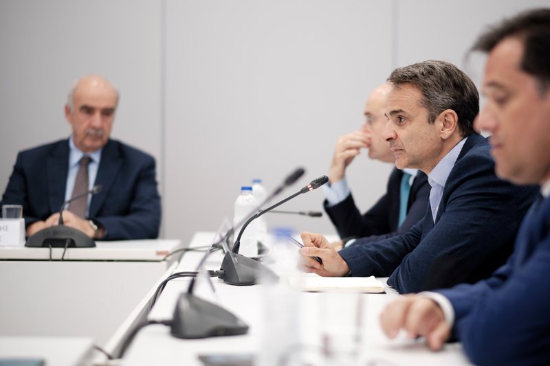 Ο Κυριάκος Μητσοτάκης στην συνεδρίαση των τομεαρχών της ΝΔ
