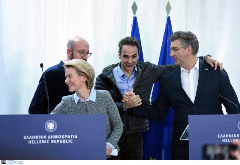 Σαρλ Μισέλ, Ουρσουλα Φον ντερ Λάιεν, Κυρ. Μητσοτάκης και Ντ. Σασόλ -Φωτογραφία: Intimenews