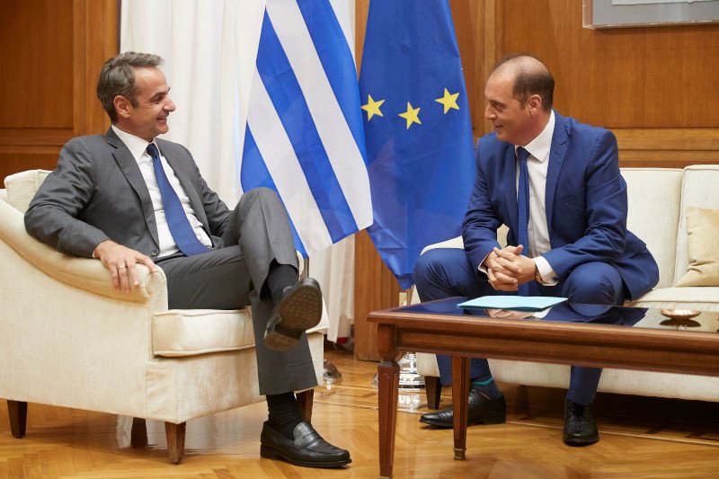 Στιγμιότυπο από τη συνάντηση των δύο ανδρών