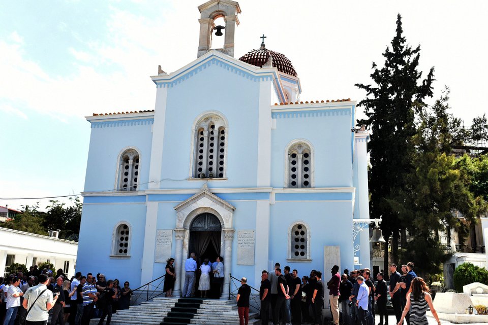 Η εκκλησία στο Α' Νεκροταφείο όπου τελέστηκε το μνημόσυνο στον Παύλο Γιαννακόπουλο