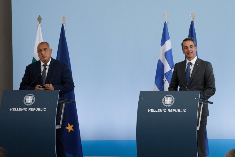 Ο πρωθυπουργός της Βουλγαρίας Μπόικο Μπορίσοφ με τον Κυριάκο Μητσοτάκη