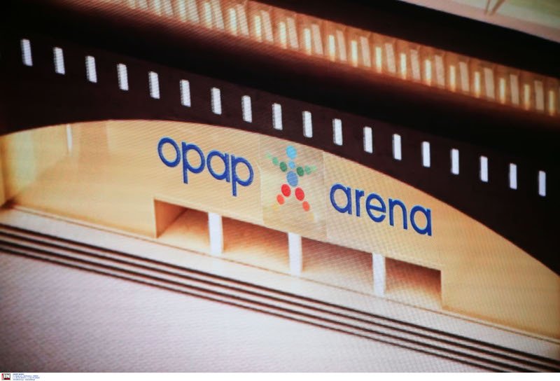 Η ονομασία του νέου γηπέδου της ΑΕΚ, «OPAP ARENA» / Φωτογραφία: INTIME NEWS