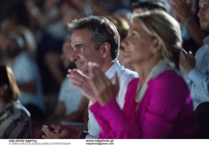 Ο Κυριάκος Μητσοτάκης με τη σύζυγο του, Μαρέβα.